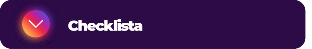 Fioletowy baner sekcji „Checklista” w artykule o kampaniach user generated content.