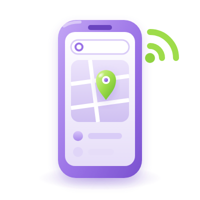 Telefon z wyszukiwarką i symbolem sieci – komunikacja online