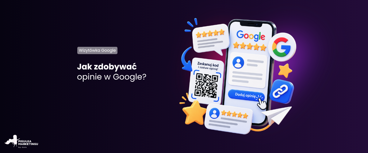 Jak zdobywać opinie w Google – telefon z przyciskiem „Dodaj opinię”, kod QR i oceny klientów