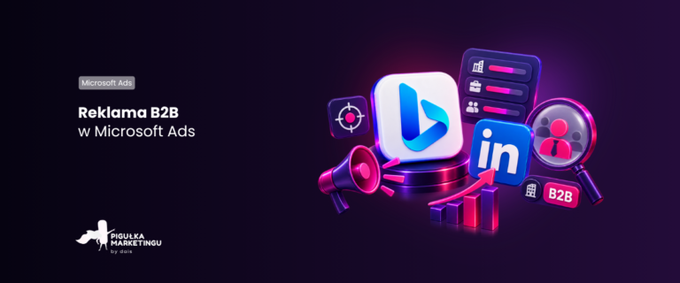 Reklama B2B Microsoft Ads: targetowanie LinkedIn – logotypy platform i symbole odbiorców